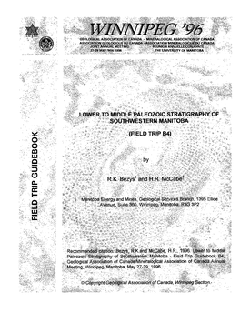 Lower to Middle Paleozoic Stratigraphy of Southwestern Manitoba R