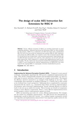 The Design of Scalar AES Instruction Set Extensions for RISC-V
