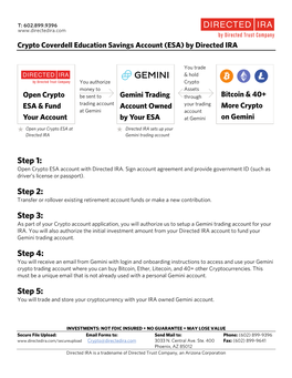 Crypto Coverdell Education Savings Account (ESA) by Directed IRA