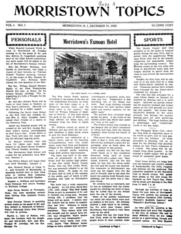 Morristown Topics, December 1920 & January 1921