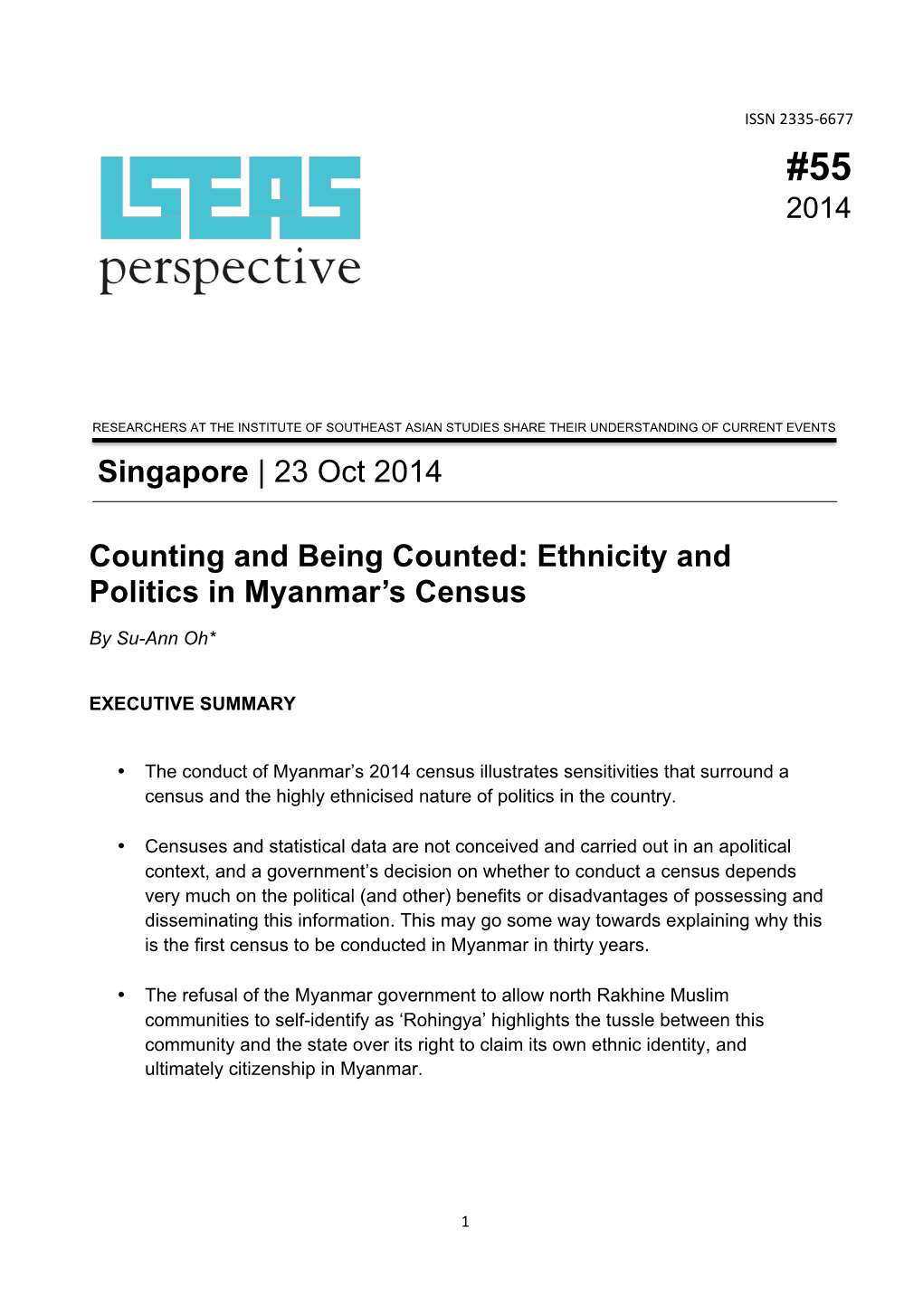 Ethnicity and Politics in Myanmar's Census