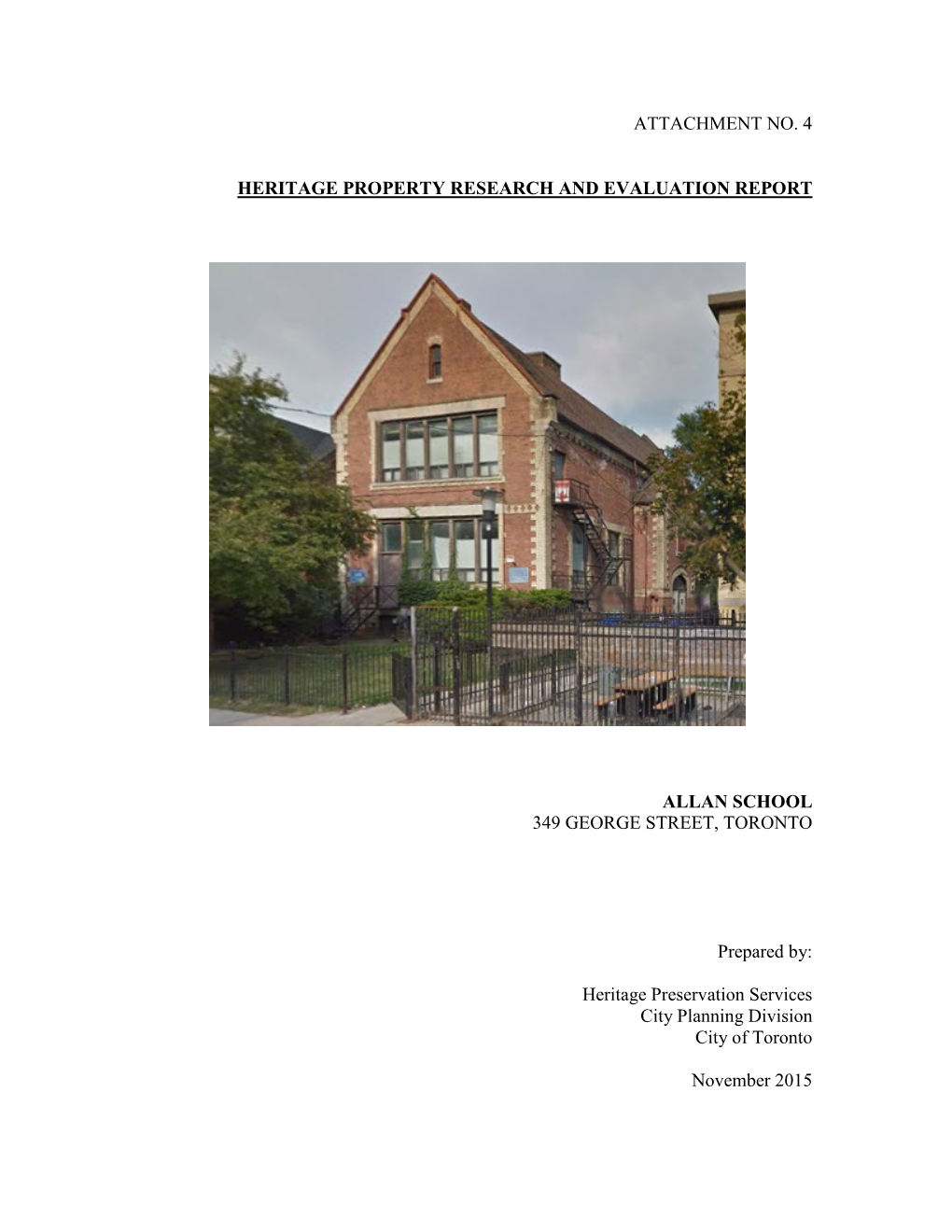 Heritage Property Research and Evaluation Report