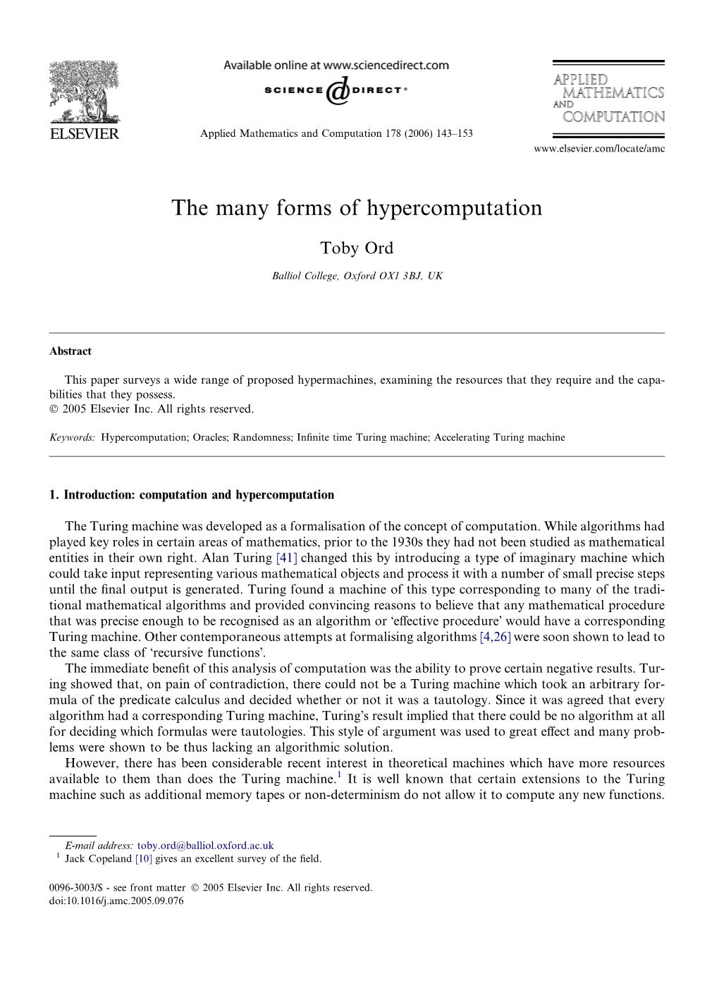 The Many Forms of Hypercomputation