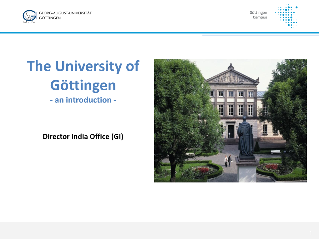 Download Presentation of University of Goettingen