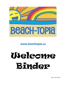 Welcome Binder