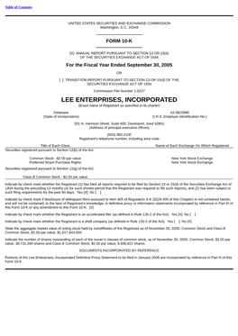 LEE ENTERPRISES, INCORPORATED (Exact Name of Registrant As Specified in Its Charter)