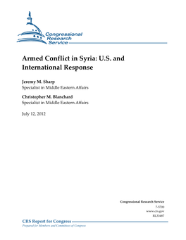 Armed Conflict in Syria: U.S