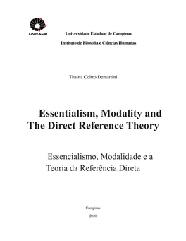 Essentialism, Modality and the Direct Reference Theory