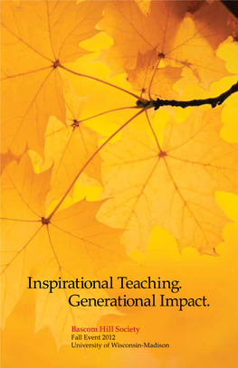 Inspirational Teaching. Generational Impact