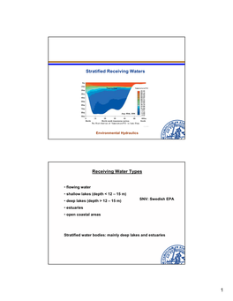 Stratified Receiving Waters Receiving Water Types