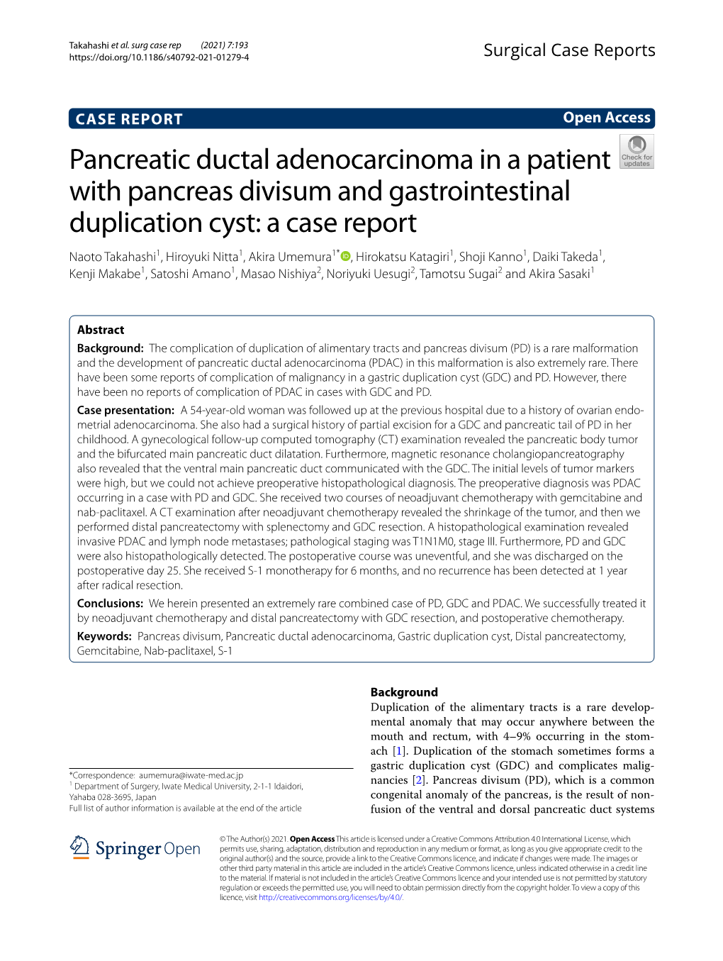Pancreatic Ductal Adenocarcinoma in a Patient