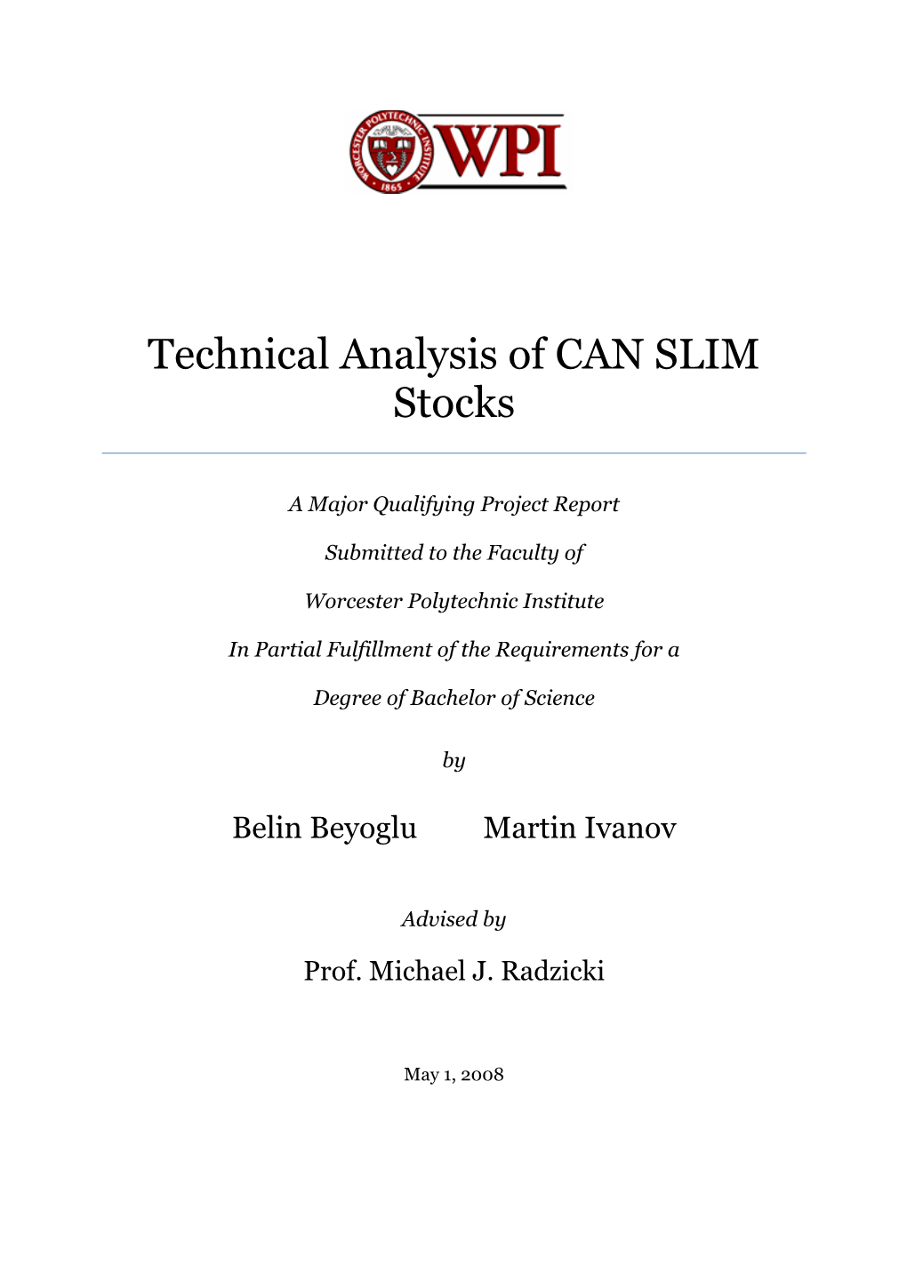 Technical Analysis of CAN SLIM Stocks