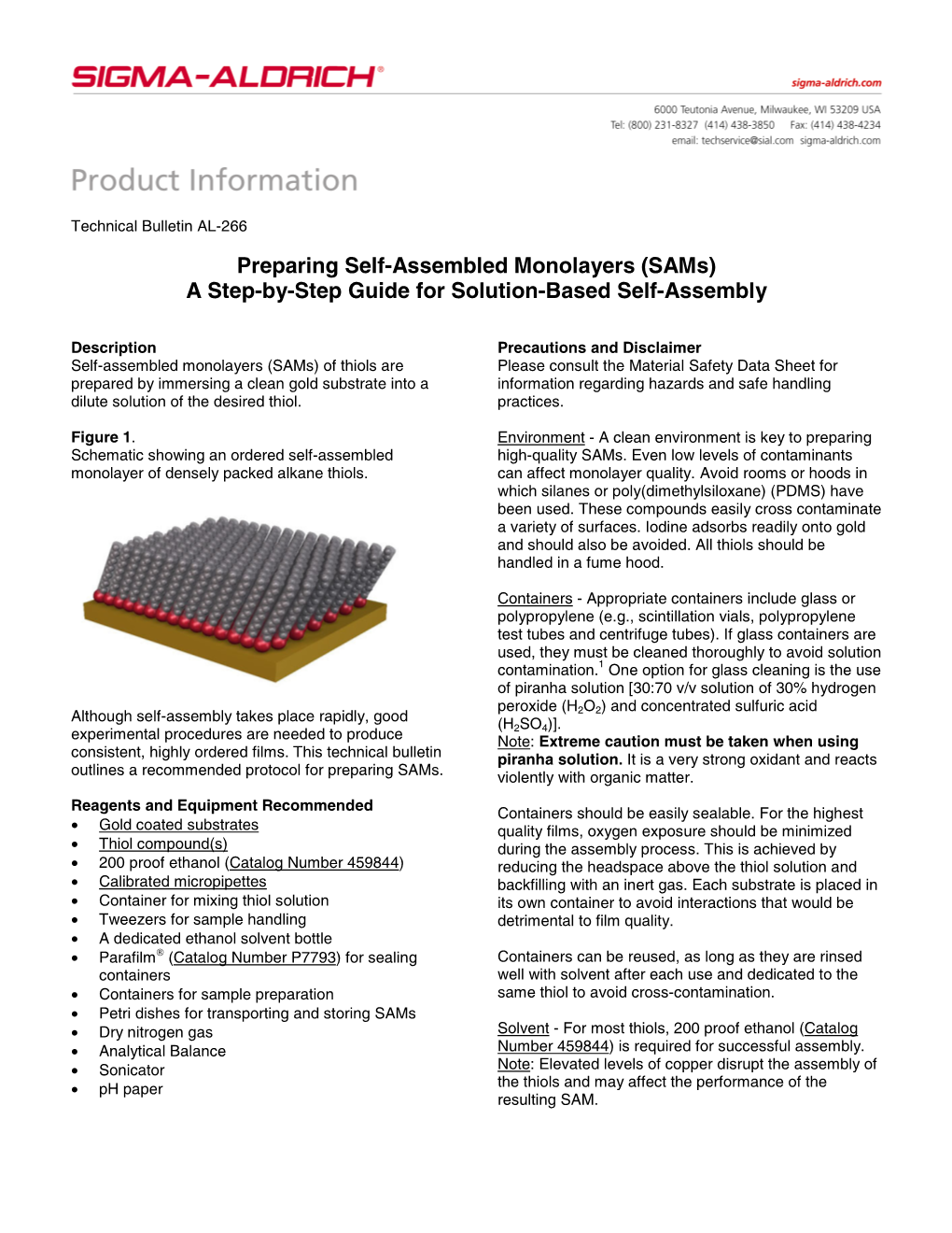 Preparing Self-Assembled Monolayers (Sams) a Step-By-Step Guide for Solution-Based Self-Assembly