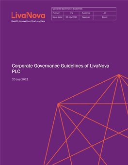 Corporate Governance Guidelines of Livanova PLC
