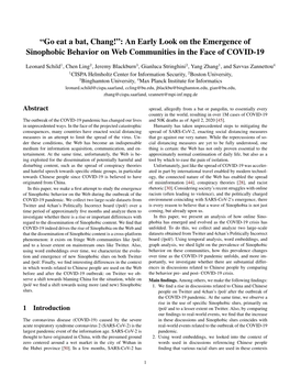 “Go Eat a Bat, Chang!”: an Early Look on the Emergence of Sinophobic Behavior on Web Communities in the Face of COVID-19