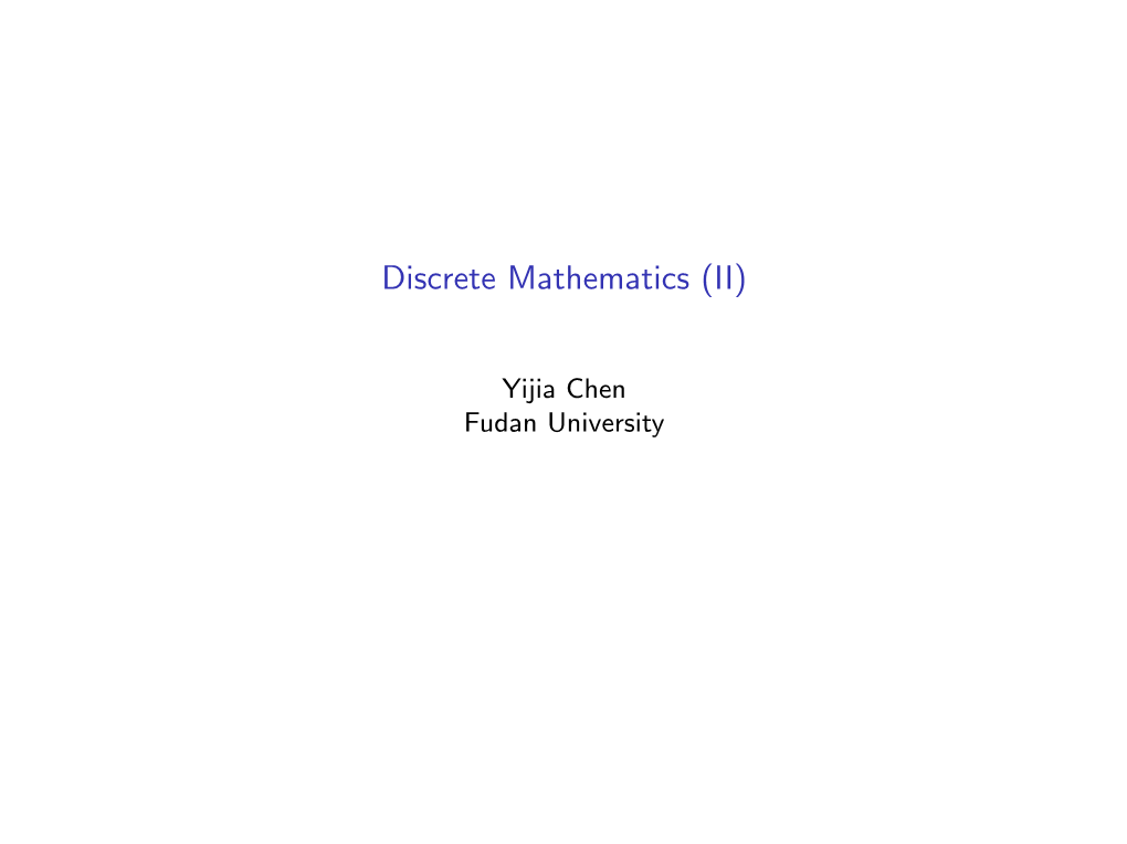 Discrete Mathematics (II)