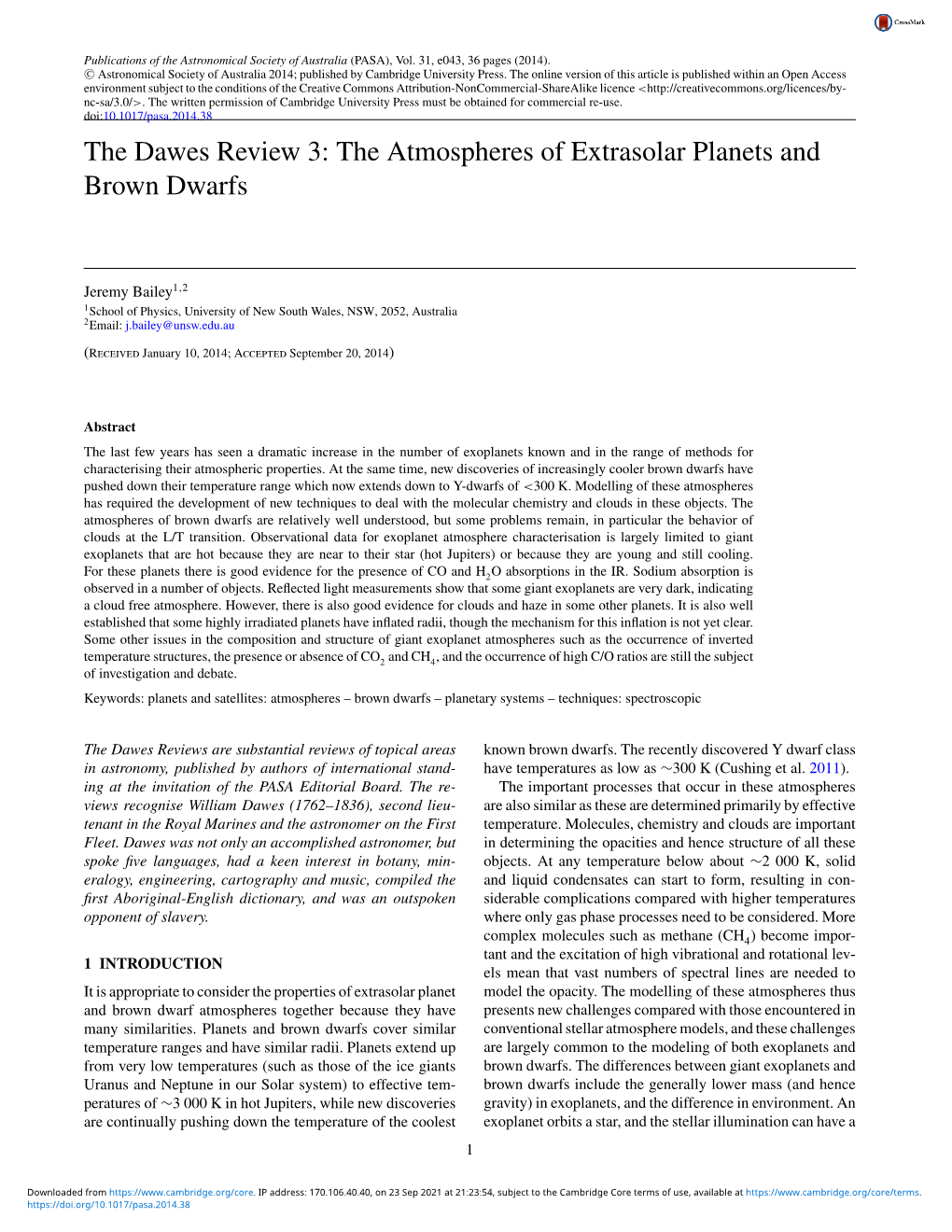 The Dawes Review 3: the Atmospheres of Extrasolar Planets and Brown Dwarfs