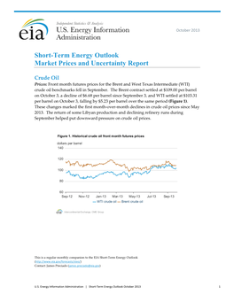 Short-Term Energy Outlook Market Prices and Uncertainty Report