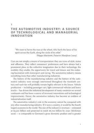The Automotive Industry: a Source of Technological and Managerial Innovation