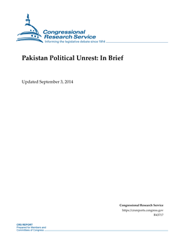 Pakistan Political Unrest: in Brief