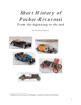 Short History of Pocher-Rivarossi from the Beginning to the End