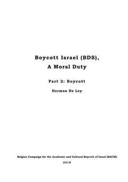 Boycott Israel (BDS), a Moral Duty