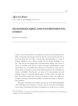 Muhammad Iqbal and Environmental Ethics