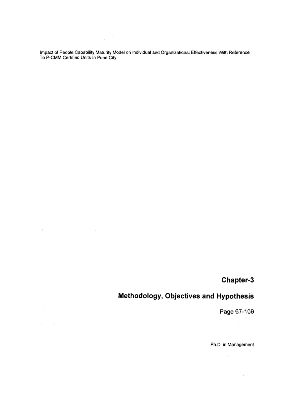 Chapter-3 Methodology, Objectives and Hypothesis