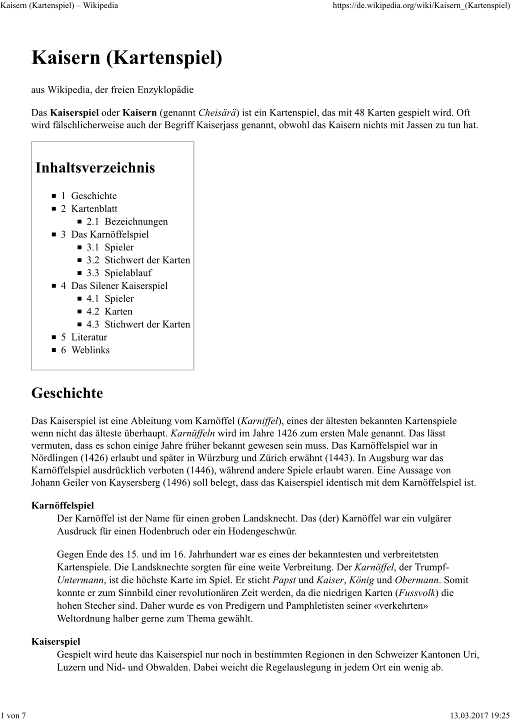 Kaisern (Kartenspiel) – Wikipedia