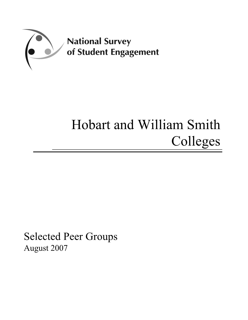 NSSE Selected Comparison Group 2007