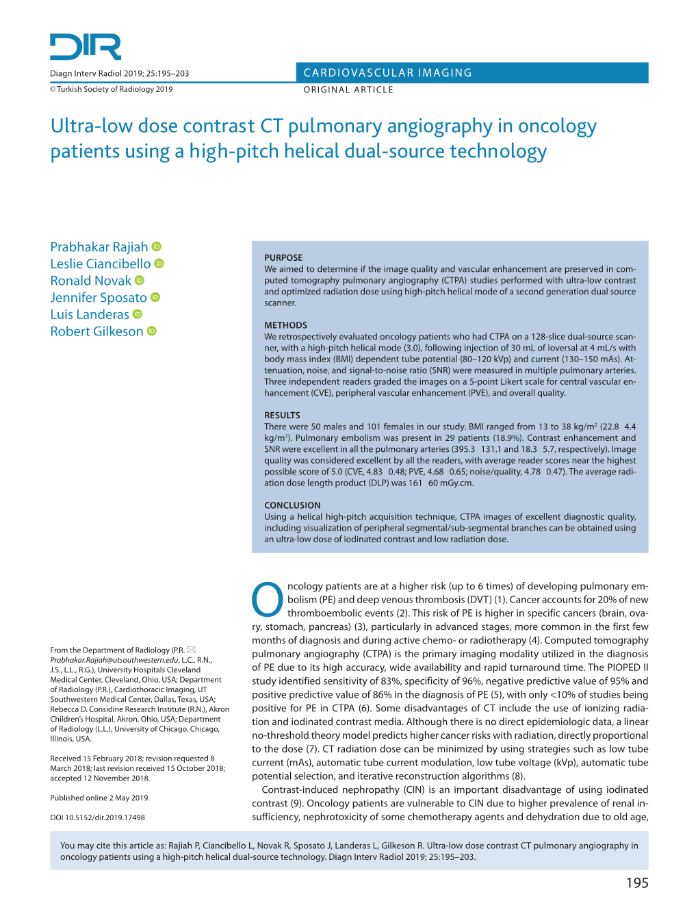 Ultra-Low Dose Contrast CT Pulmonary Angiography in Oncology Patients Using a High-Pitch Helical Dual-Source Technology