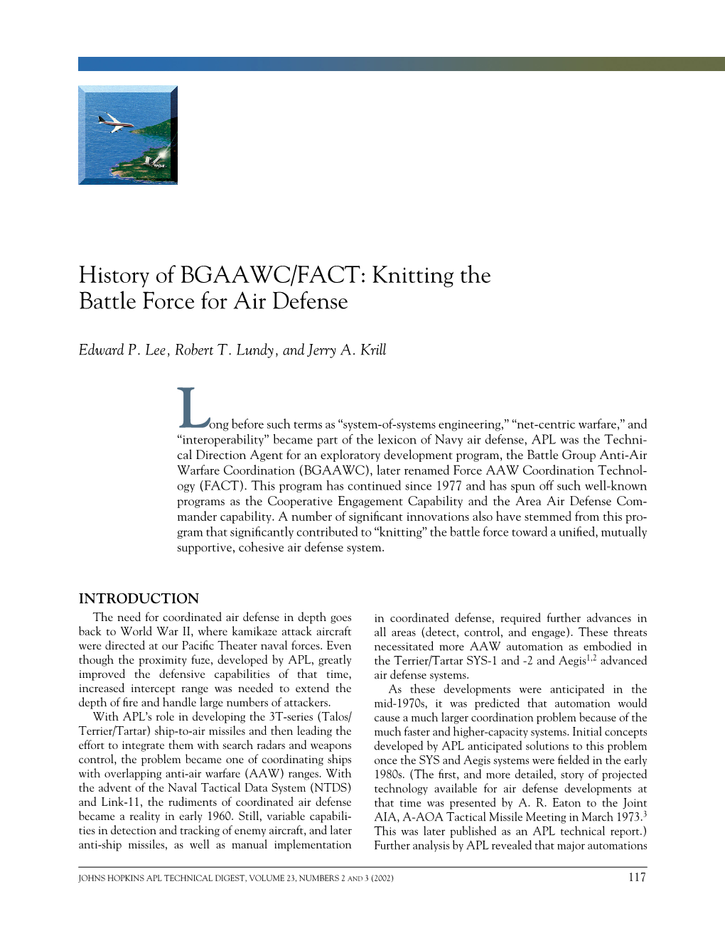 History of BGAAWC/FACT: Knitting the Battle Force for Air Defense