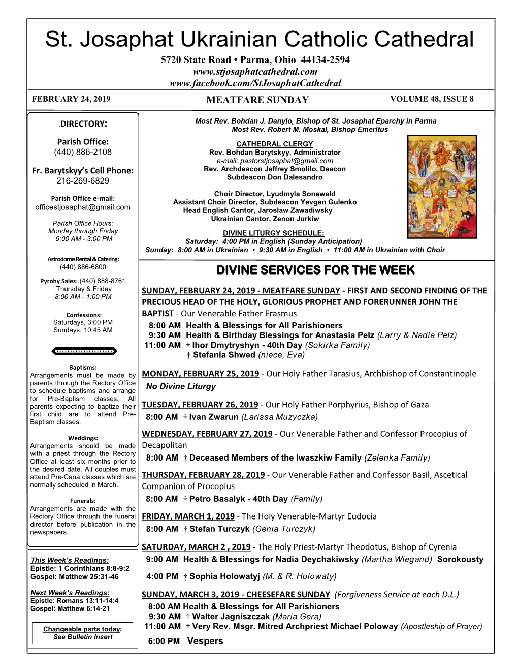 Divine Services for the Week