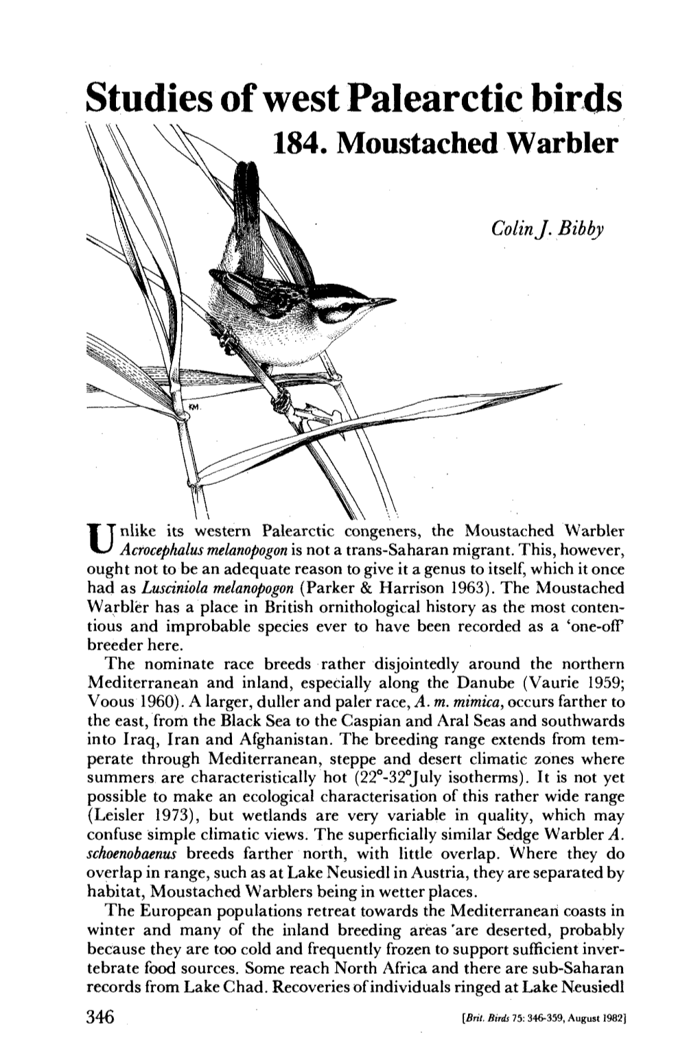 Studies of West Palearctic Birds 184