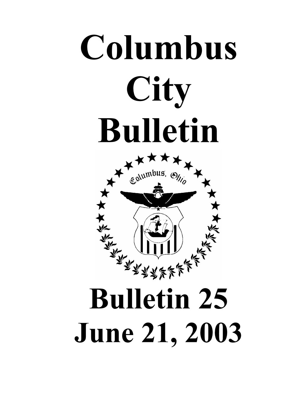 Columbus City Bulletin 06/21/03 (Pdf)
