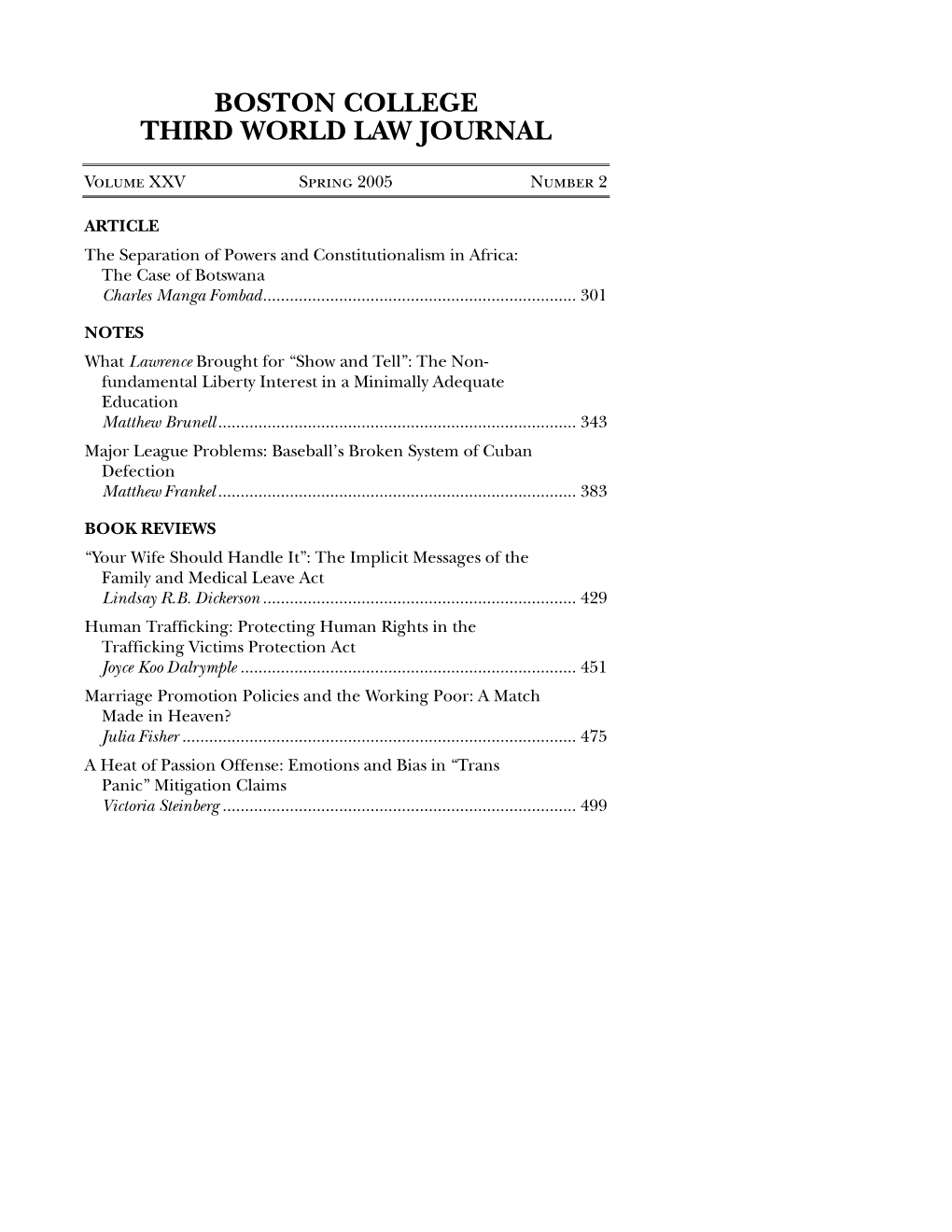 Boston College Third World Law Journal