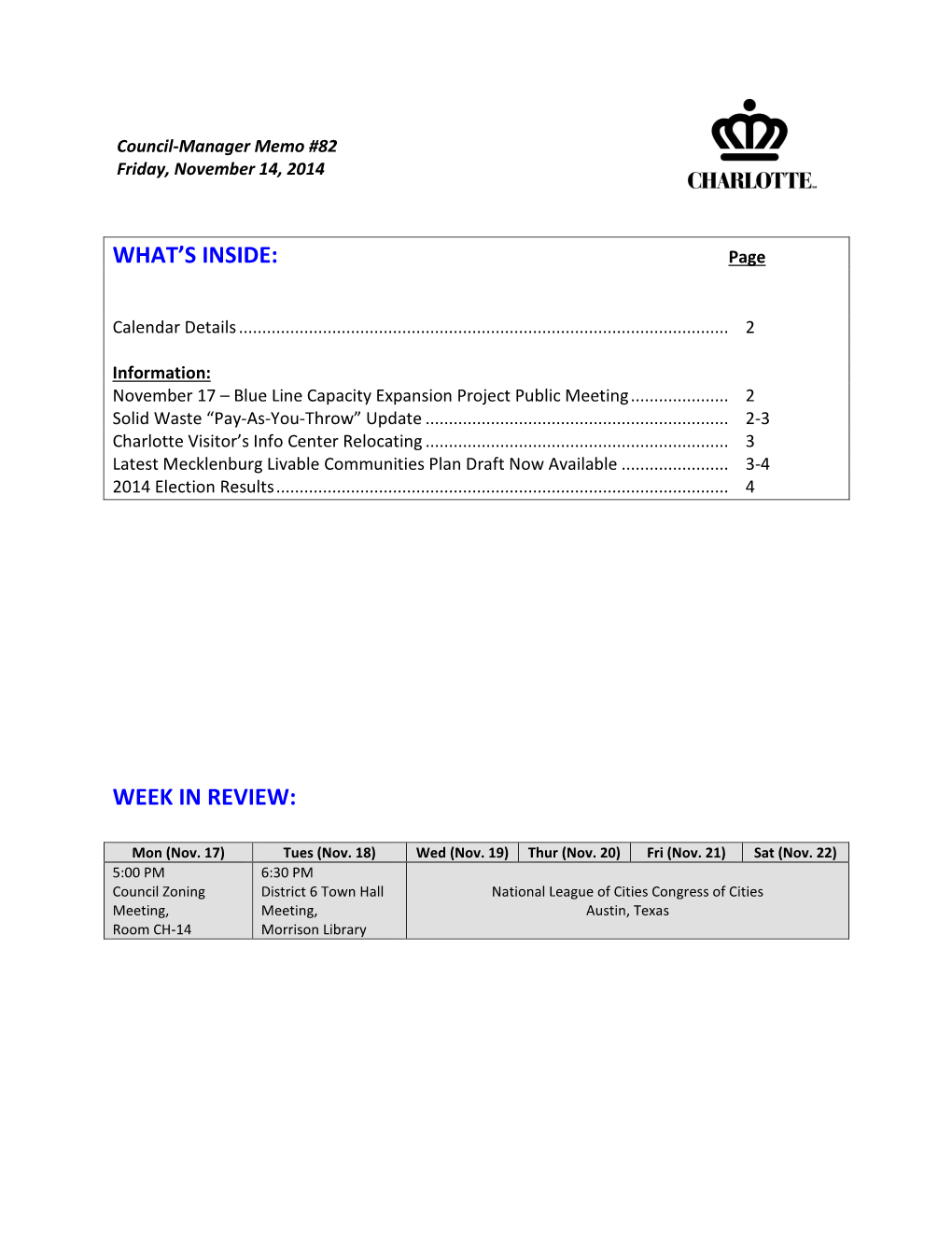 Memo 82 November 14, 2014