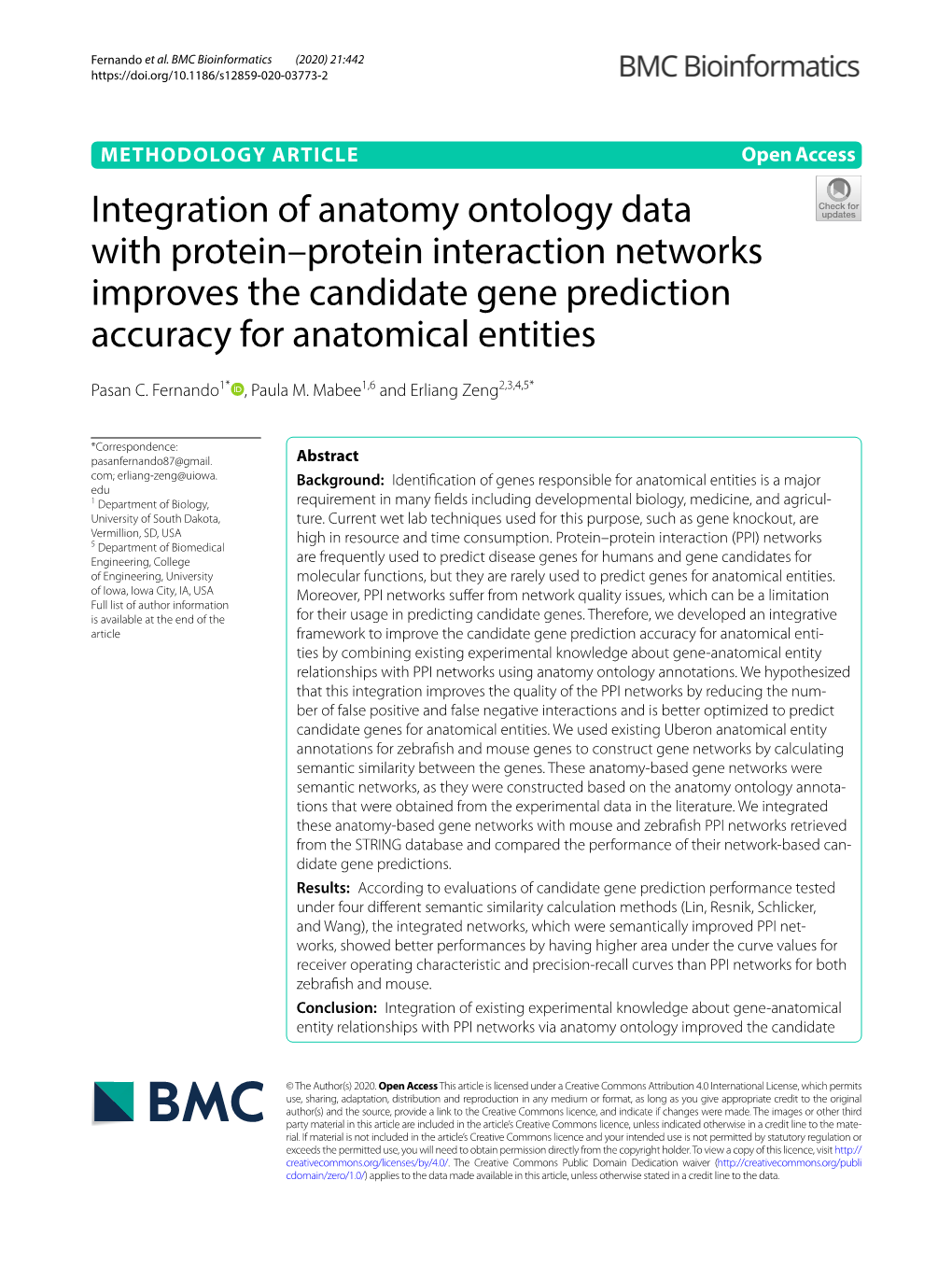 Integration of Anatomy Ontology Data with Protein–Protein Interaction Networks Improves the Candidate Gene Prediction Accuracy for Anatomical Entities