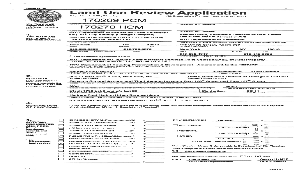 Land Use Application