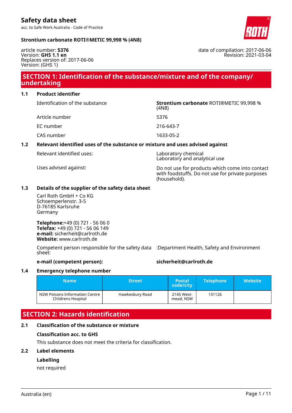 Strontium Carbonate