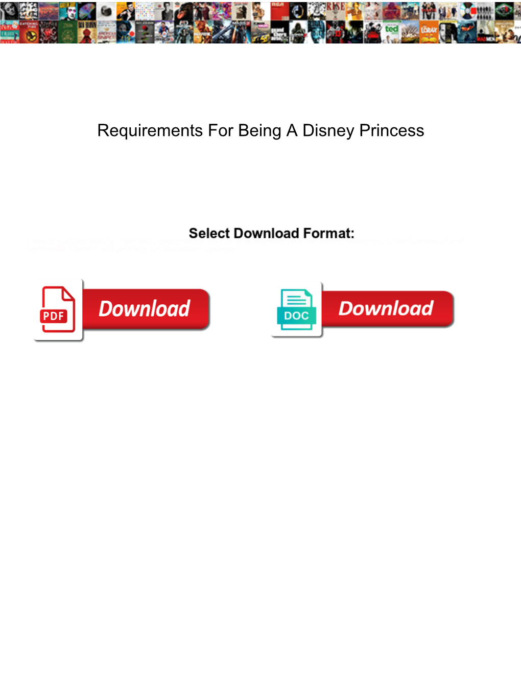 Requirements for Being a Disney Princess