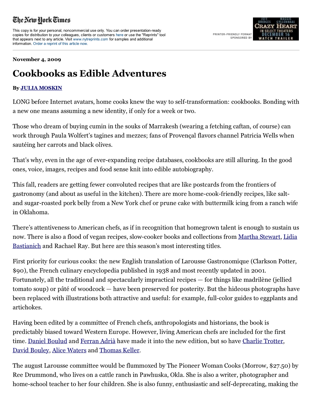 Cookbooks As Edible Adventures