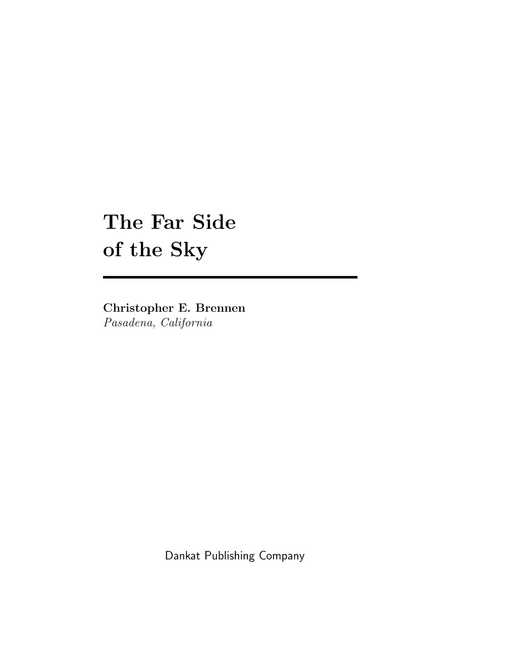 The Far Side of the Sky