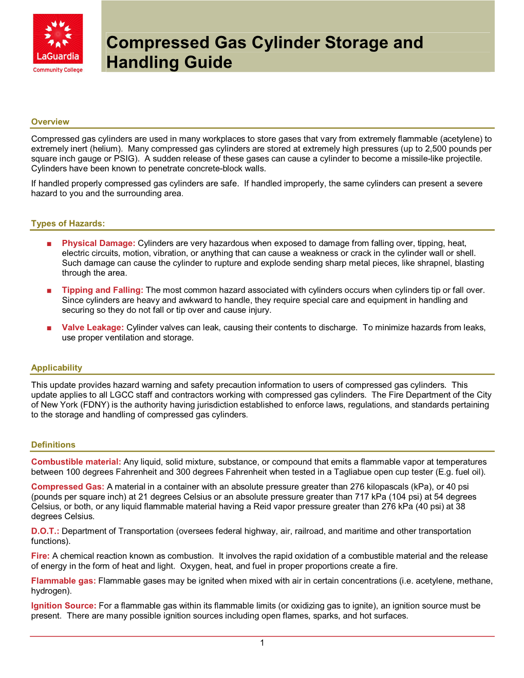 Compressed Gas Cylinder Storage and Handling Guide