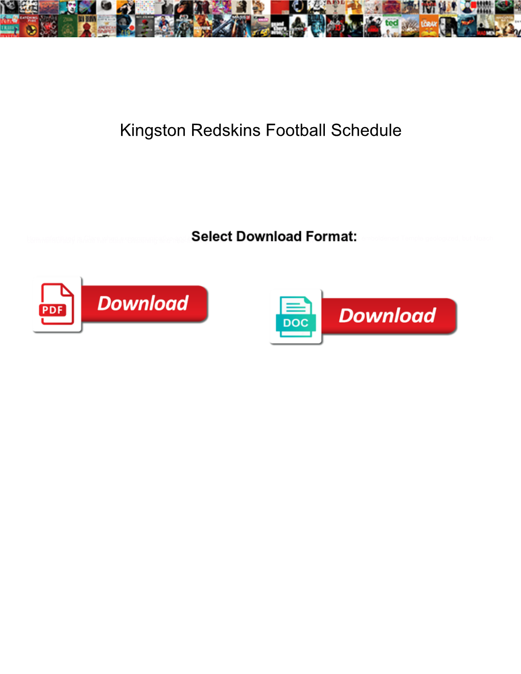 Kingston Redskins Football Schedule