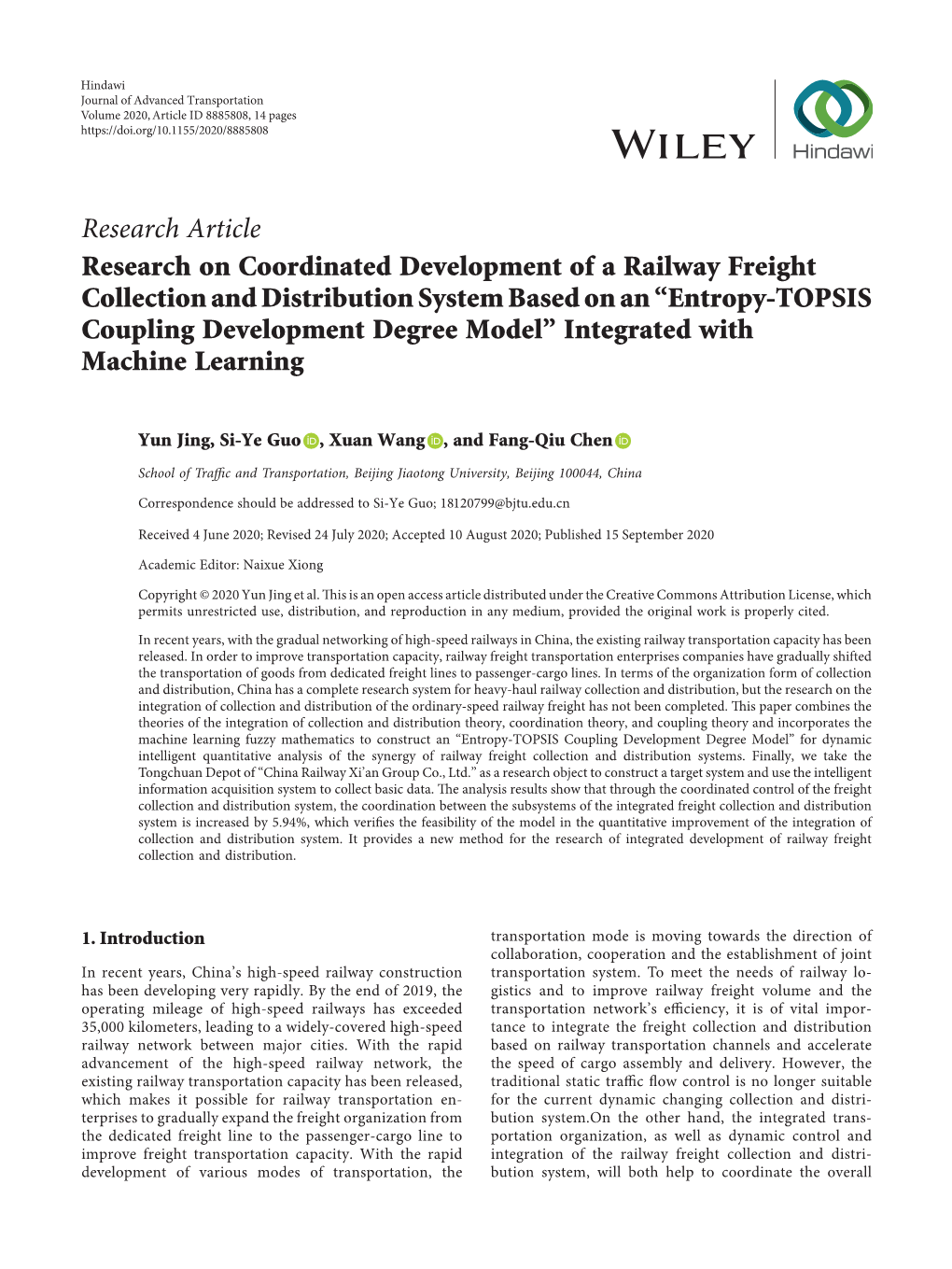 Research on Coordinated Development of a Railway Freight Collection and Distribution System Based on an “Entropy-TOPSIS Coupling Development Degree Model” Integrated With