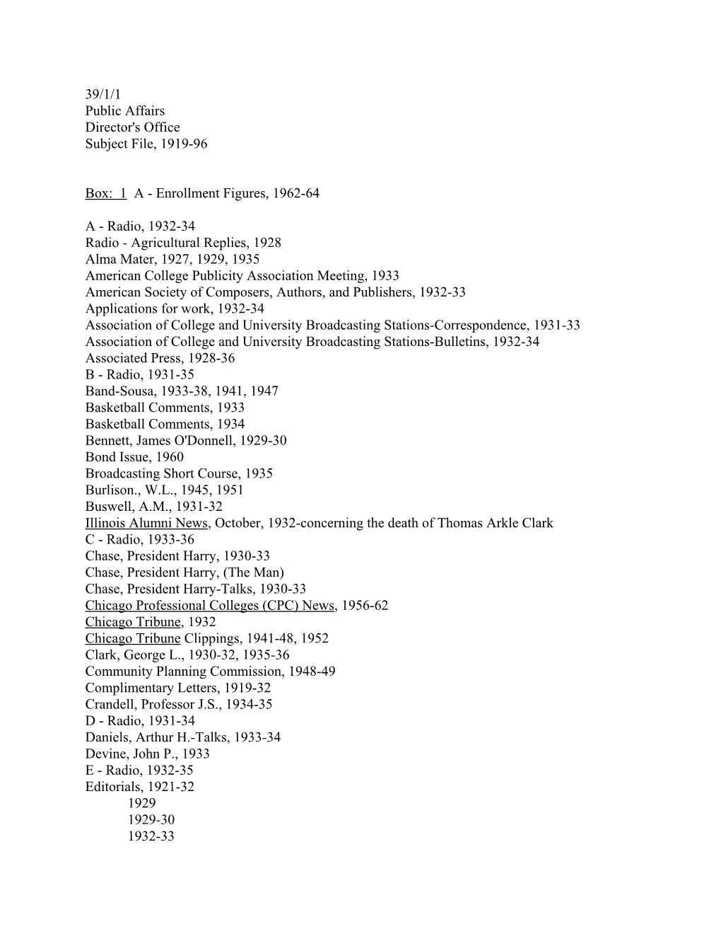 1 a - Enrollment Figures, 1962-64