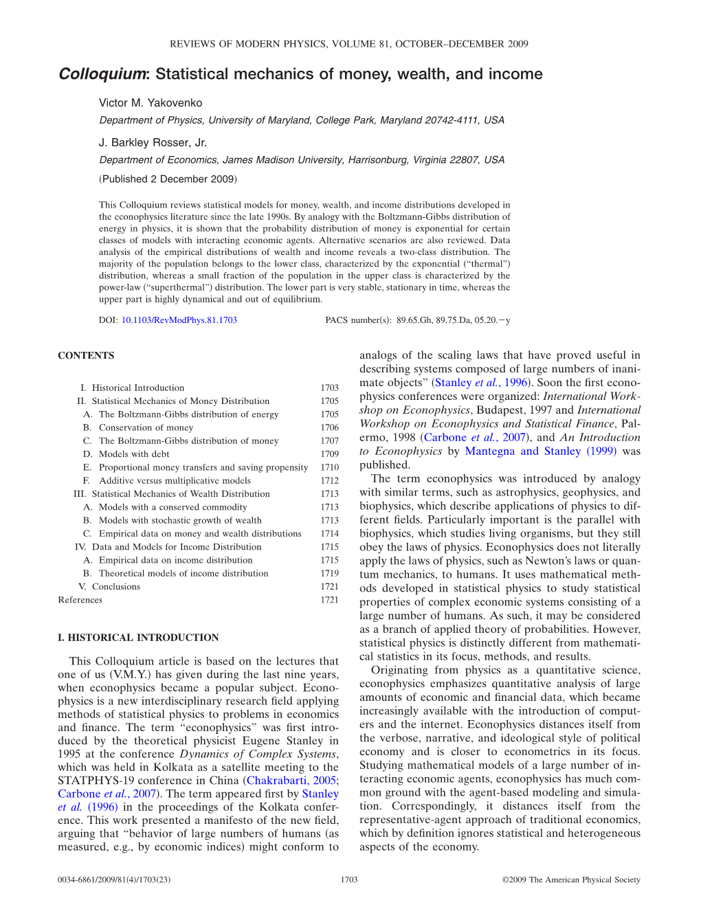 Statistical Mechanics of Money, Wealth, and Income