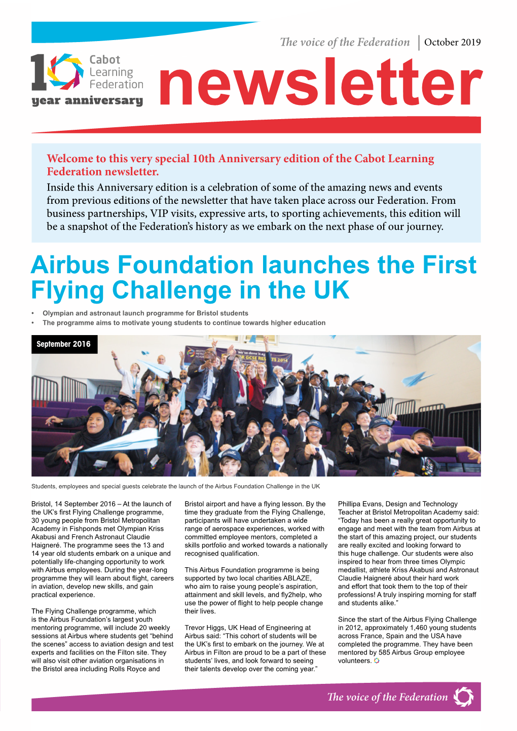 Airbus Foundation Launches the First Flying Challenge in the UK