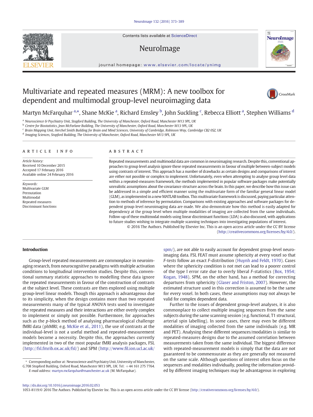 Multivariate and Repeated Measures (MRM): a New Toolbox for Dependent and Multimodal Group-Level Neuroimaging Data